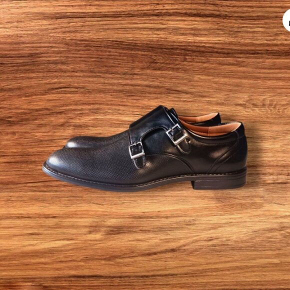 New York & Company Terry Men's Size 10.5 Double Monk Strap Dress Shoes Black New - Picture 10 of 14